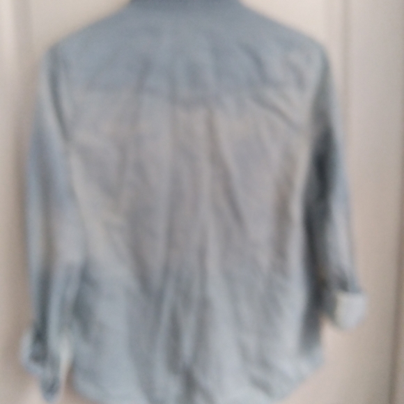 Forever 21 I love h81 denim woven shirt, medium button down, western shirt, new - Picture 3 of 9